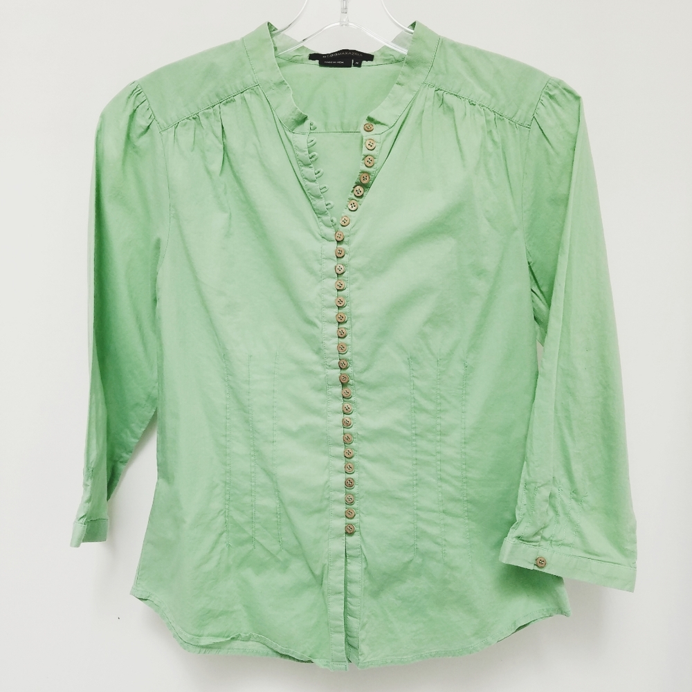BCBG Long Sleeve Button Up Tunic Top